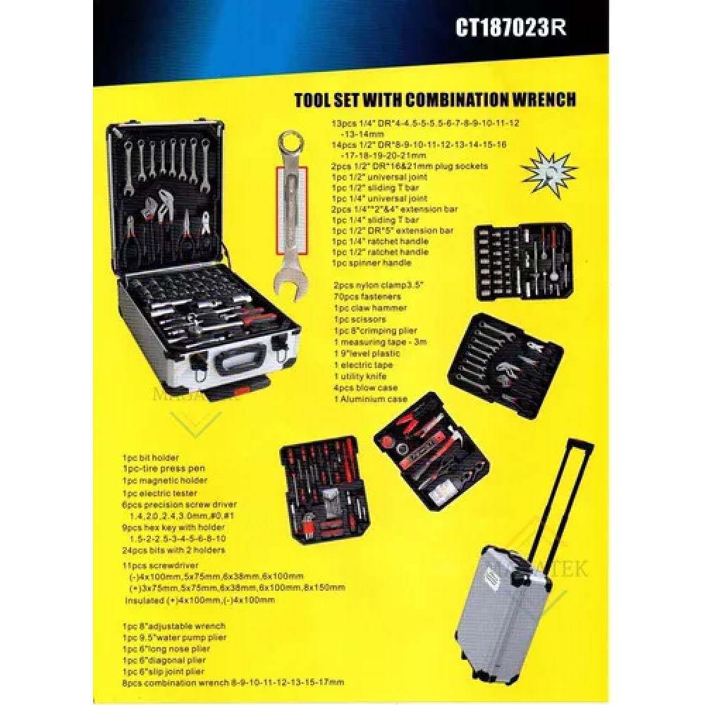 Maletín de Herramientas Profesional 187 Piezas — Set Completo para el Hogar
