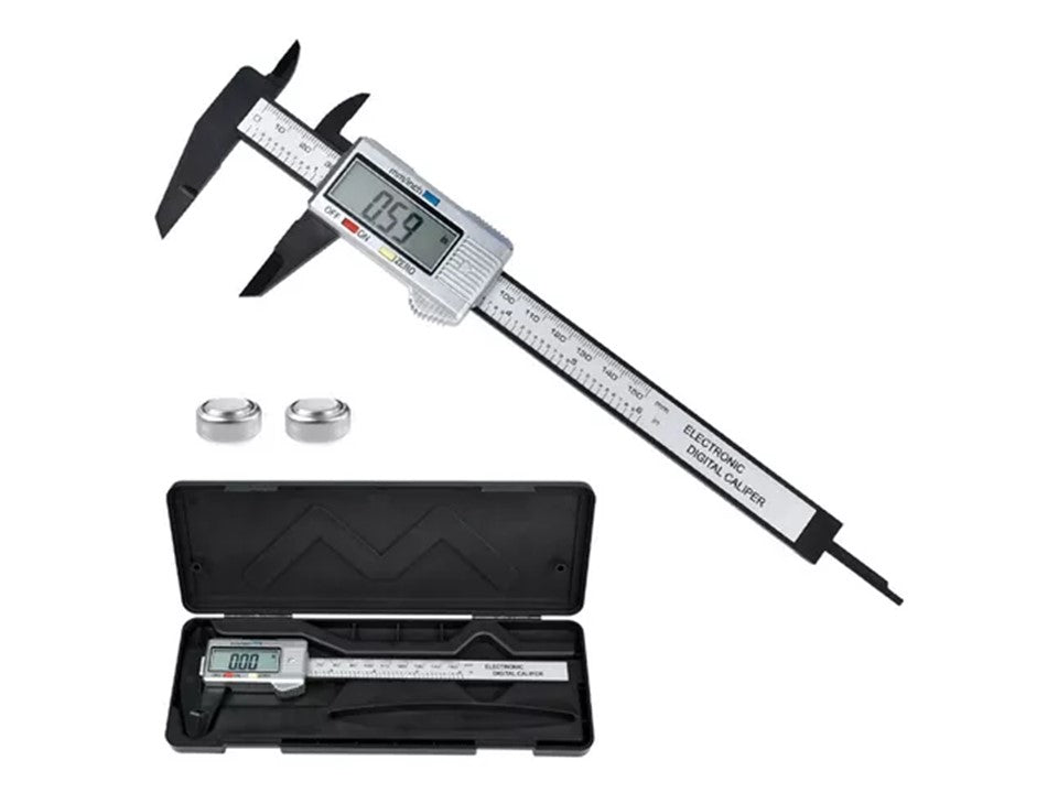 Pie de Metro Digital 0-150mm — 4 Modos de Medición, mm/Pulgadas | Calibrador con Pantalla LCD