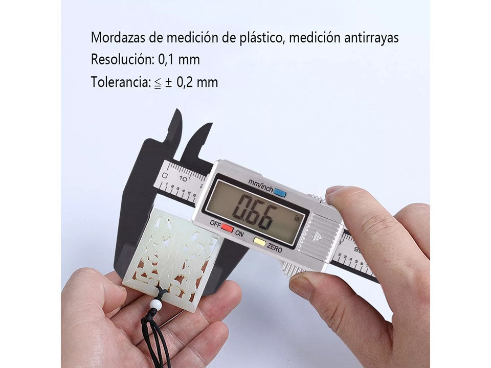 Pie de Metro Digital 0-150mm — 4 Modos de Medición, mm/Pulgadas | Calibrador con Pantalla LCD