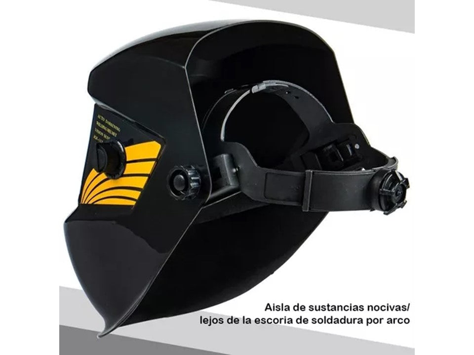 Careta de Soldar Fotosensible Negra — Pantalla Amplia, Auto-Oscurecimiento DIN 9-13 | Cinta Acolchada