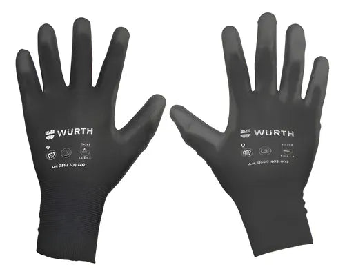 Guante PU Microporo Negro Ecoline T10 — Pack 12 Pares | Antideslizante EN 388