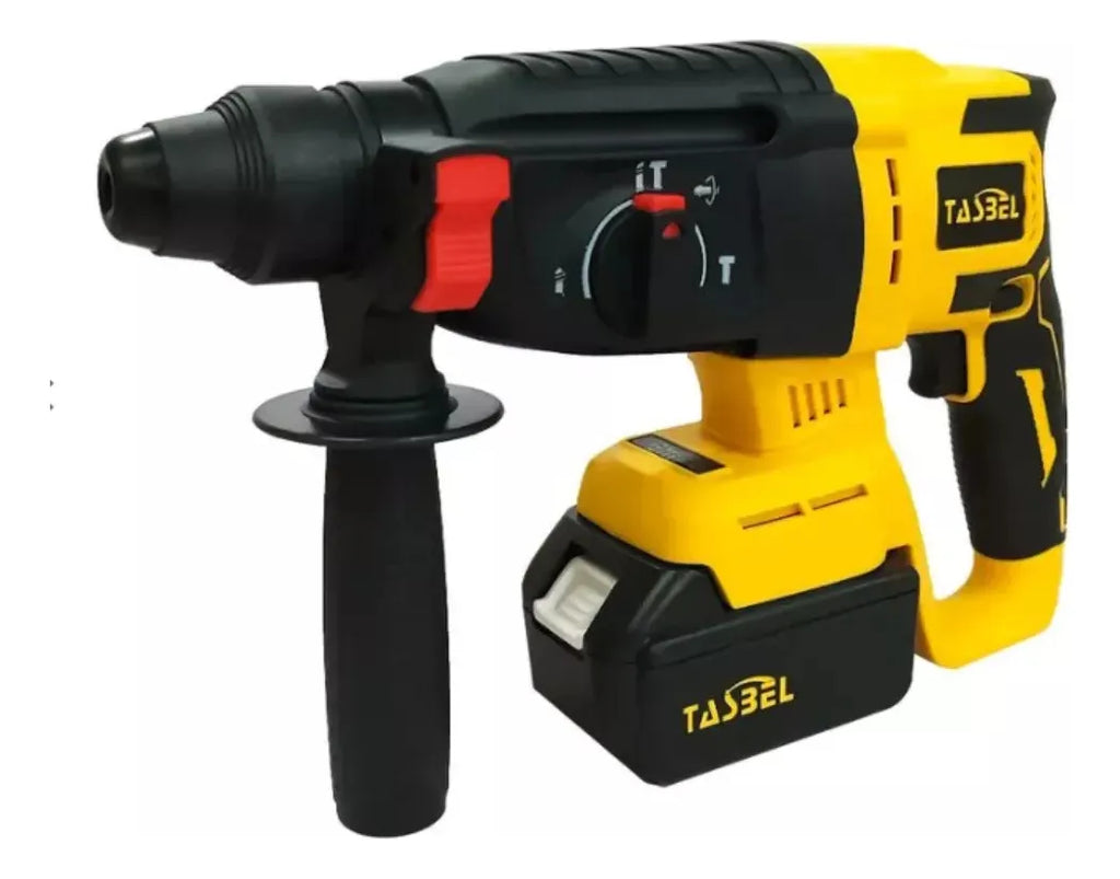 Set 4 Herramientas Inalámbricas Tasbel 98V — Taladro, Esmeril, Rotomartillo y Llave de Impacto | 2 Baterías + Maletín