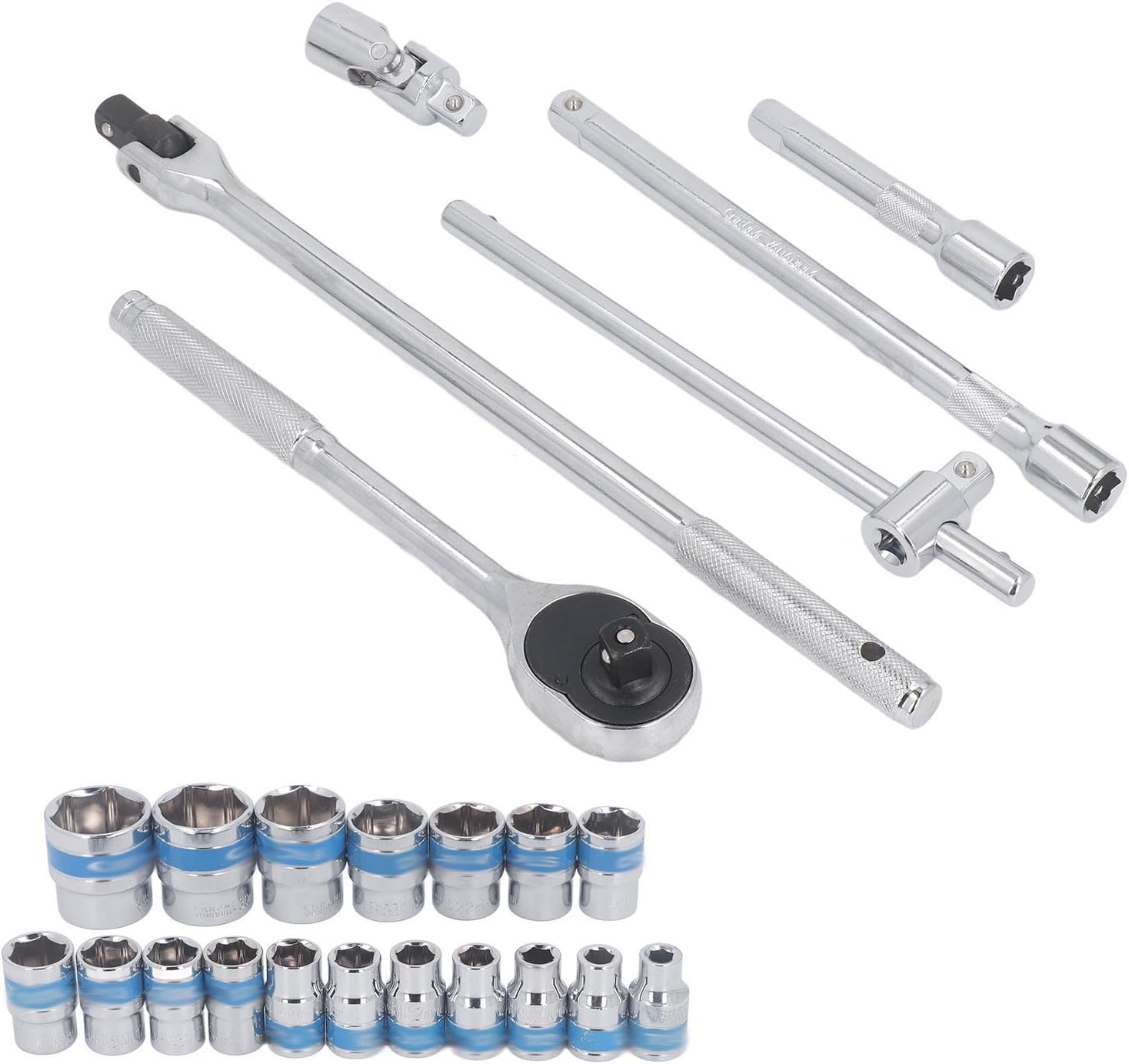 Juego de Dados y Trinquete 8-32mm — 18 Dados con Chicharra Bidireccional | Cr-V