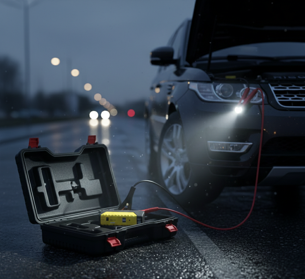 Partidor de Batería Multifuncional — Arranca tu Auto, Infla y Carga | Power Bank 600A con Compresor y Linterna