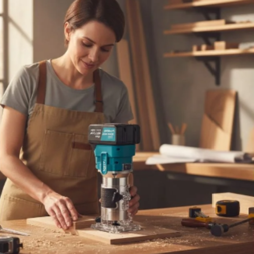 Fresadora de Madera Inalámbrica Tasbel Brushless — 6 Velocidades 10.000-30.000 rpm | Acabados de Carpintero