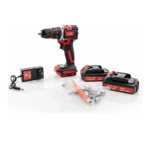 Taladro Inalámbrico Tasbel Rojo 98V BRUSHLESS — Máximo Torque y Eficiencia | 2 Baterías Lithium Max