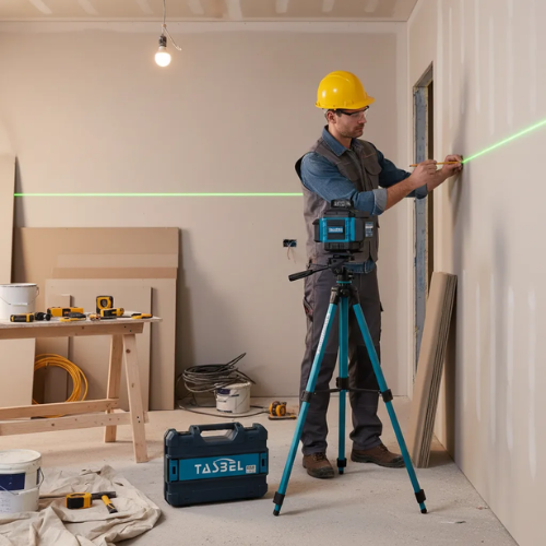 Nivel Láser 16 Líneas Tasbel — Cobertura 360°, Autonivelación y Alcance 30m | 2 Baterías Incluidas AZUL