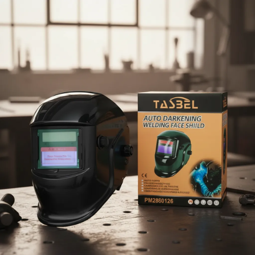 Casco de Soldar Profesional Tasbel — Oscurecimiento Automático y Gran Campo de Visión | Uso Industrial