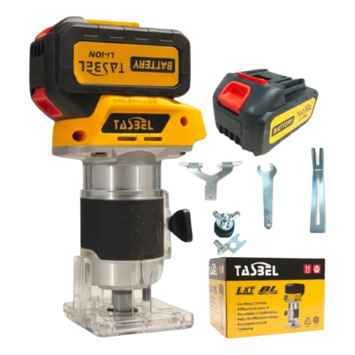 Fresadora de Madera Inalámbrica Tasbel — Velocidad Variable 10.000-30.000 rpm | 2 Baterías Incluidas