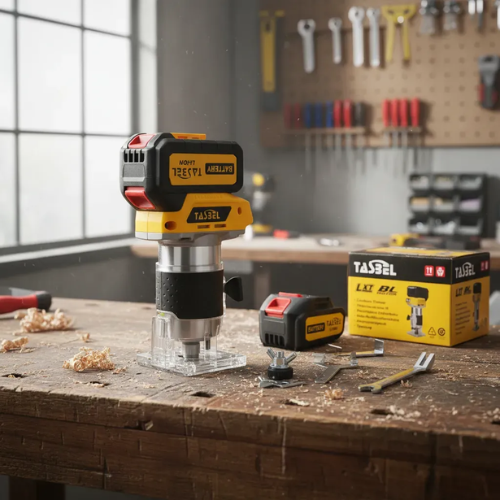 Fresadora de Madera Inalámbrica Tasbel — Velocidad Variable 10.000-30.000 rpm | 2 Baterías Incluidas